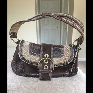 Coach Brown Leather Shoulder Bag.